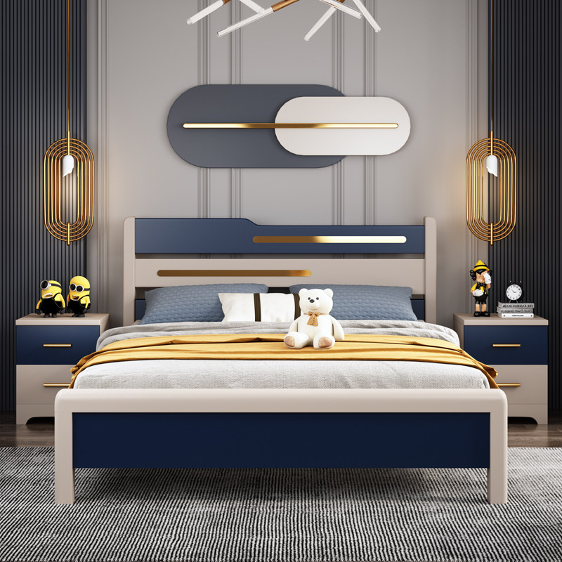 Boy bed minimalist light extravagant modern boy Single beds 1 5 m Young children beds 1 2 m Teenage Girl Light Lavish Bed