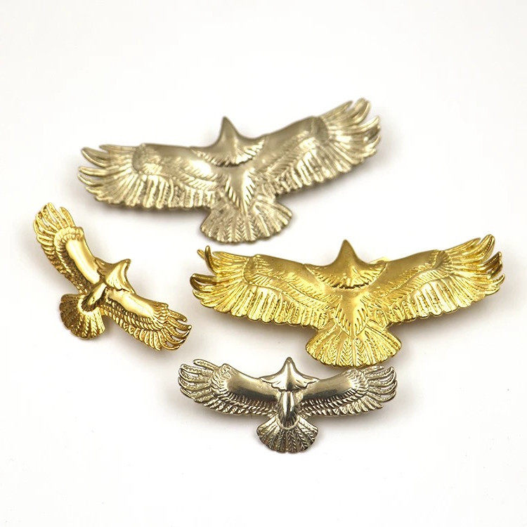 Handcrafted Polished Pure Brass White Bronze Screw Trim of the Indian Wind Male Eagle Chaebou Buttoned DIY Personality Accessories
