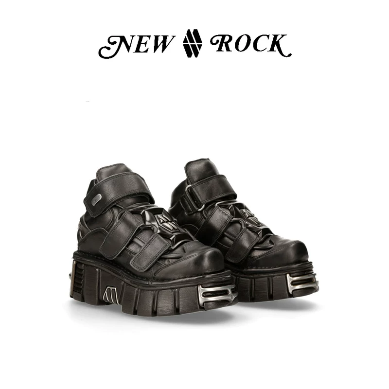 Newrock аутентичные классику кожаные панк высокие кроссовки