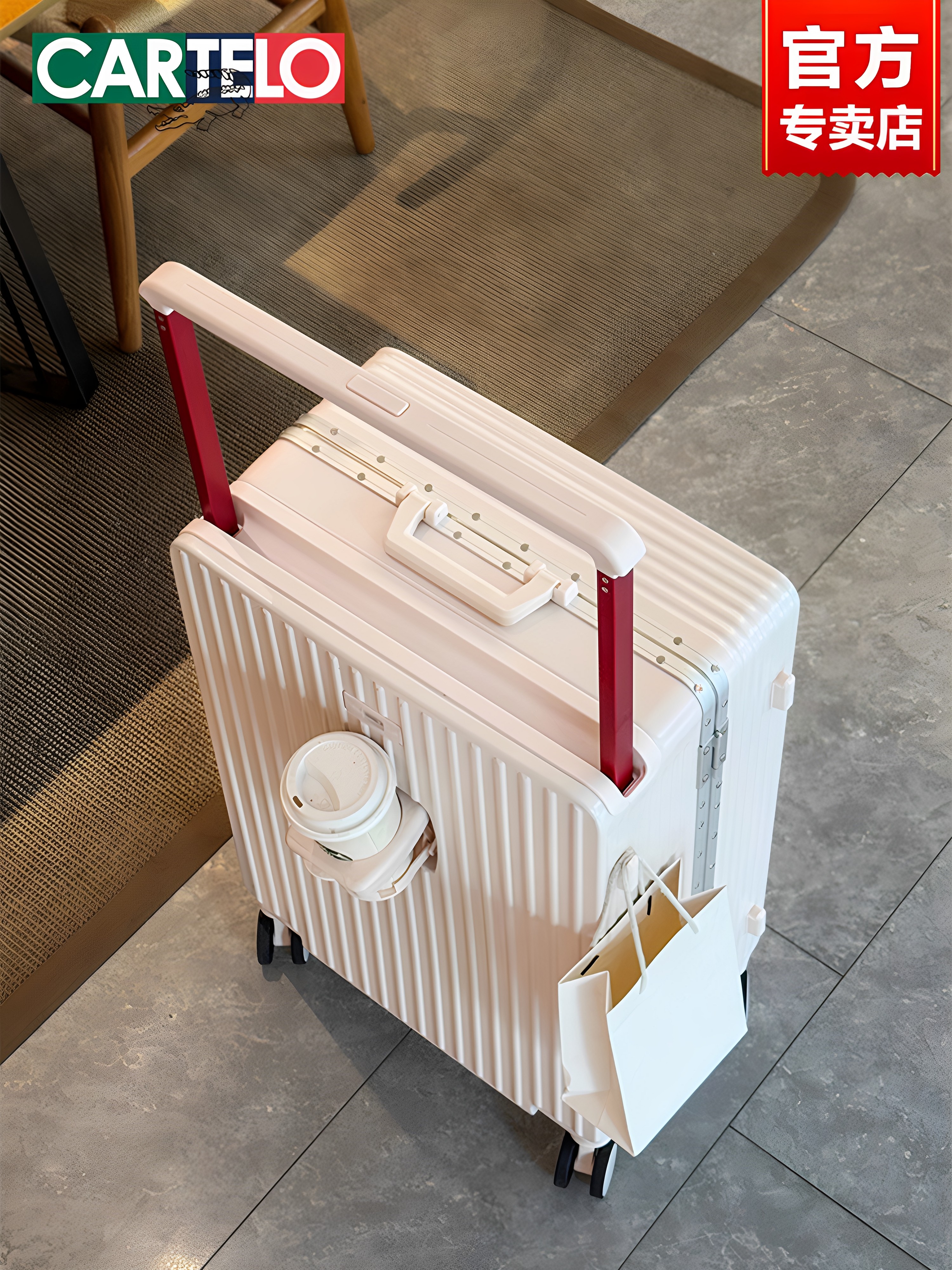 Cartelo Crocodile Suitcase for Men, Wide Trolley, Multifunctional, Large Capacity Travel Suitcase, Aluminum Frame, Universal Wheel Trolley Case for Women