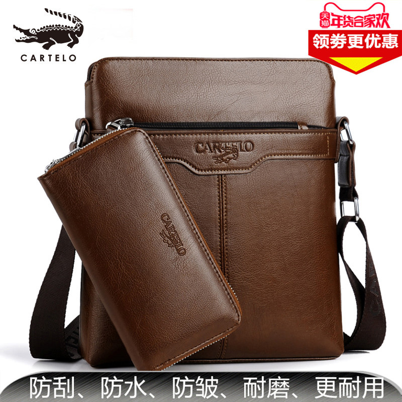 Carcodile Crocodile single shoulder bag Male large capacity Vertical Shoulder Bag Casual Waterproof Business Fashion Men's Diagonal Satchel Wave