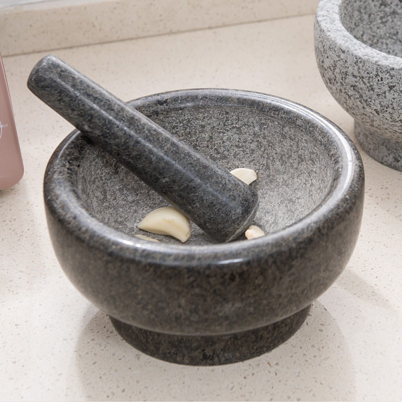 Garlic Mortar Home Pressure Garlic Machine Stone Mortar Manual Ginger Chilli Muller Granite Big garlic Garlic Paste Mashed Garlic Paste