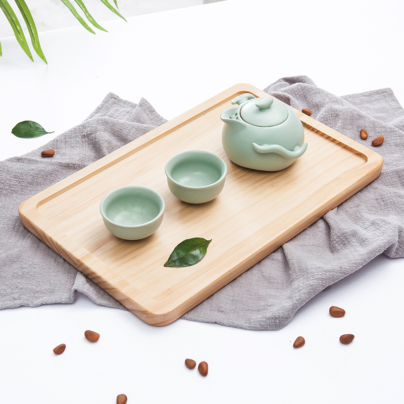 Nursery Rectangular Nursery Dishes Home Modern Minimun Cutlery large solid wood Thickened Day Style Tea Tray Kitchen Dinner Plate