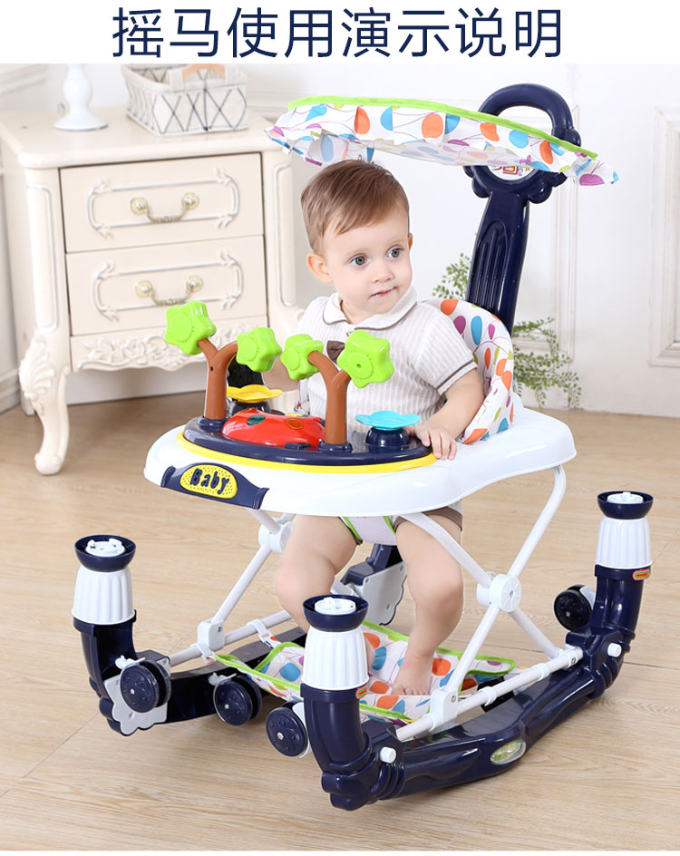 Trẻ sơ sinh toddler walker đa chức năng chống rollover 6 7-18 tháng nam bé gái chống O-chân đẩy có thể ngồi