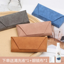 Glasses case ins Retro cowbar portable anti-pressure sunglasses case Eye box sunglasses case female simple Korean cute