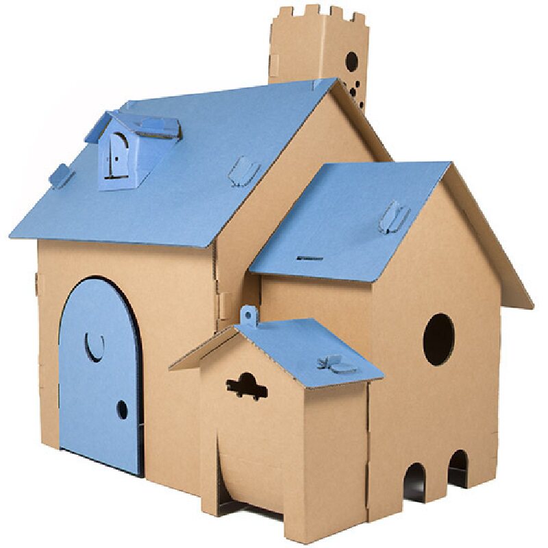 Oversized children's cardboard house play house diy spell plug toy house hand-painted paper house kindergarten performance props