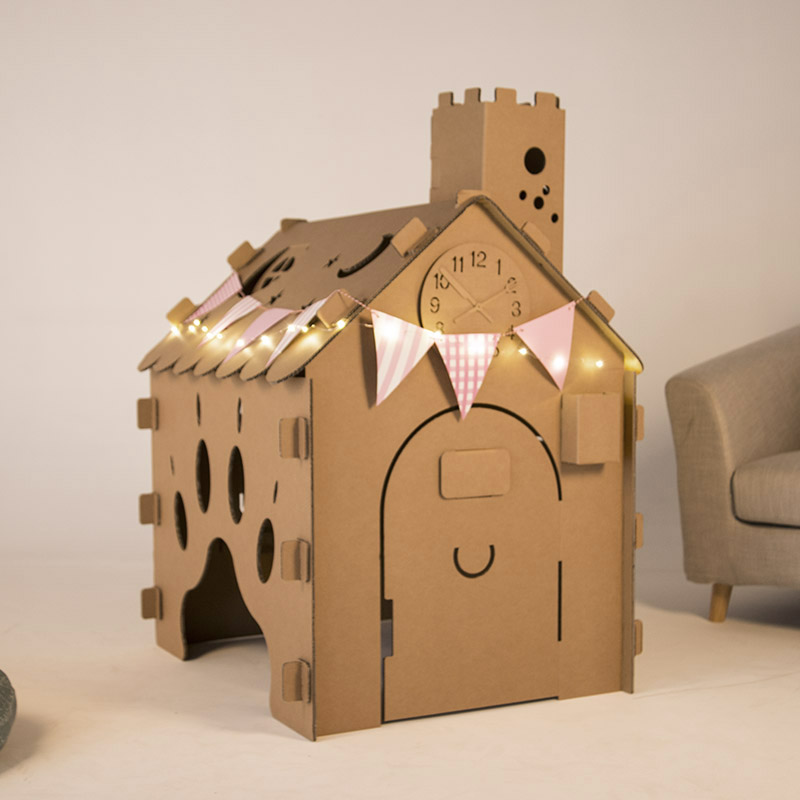 Oversized paper house assembly model play house children's toys parent-child graffiti house carton dream castle carriage boat