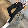 Mùa thu và hè co giãn quần jeans nam chân đen quần trẻ học sinh Hàn Quốc phiên bản xu hướng quần âu shop thời trang nam