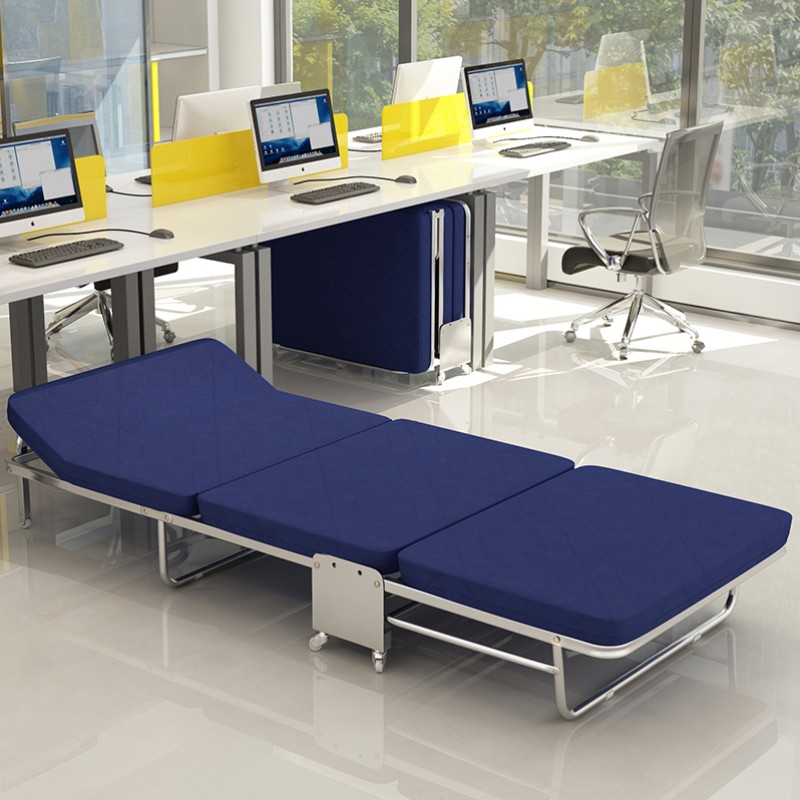 Reinforced Trifold Office Afternoon Folding Bed Linen Bed for Home Nap Bed Hard Plate Sponge Bed Adult Escort Bed