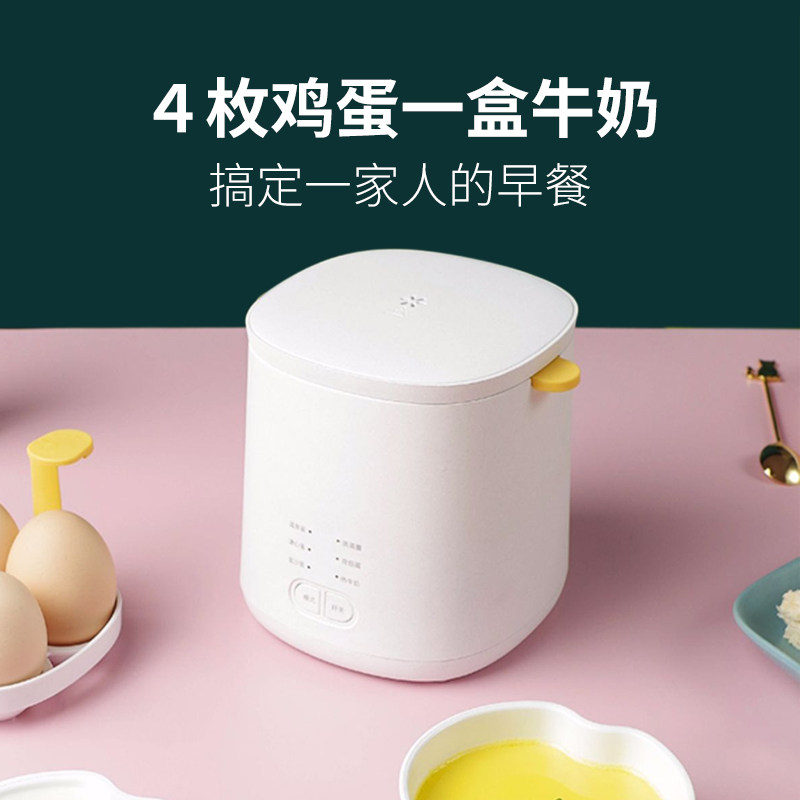 Mini egg cooker for 1 person home small timing 4 hot spring eggs soft-boiled eggs automatic power-off steamed egg artifact for one person