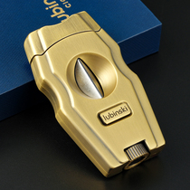 LUBINSKI Lubinski V-shaped stainless steel cigar cutter with multi-functional cigar cutter all-in-one 8MM hole opener