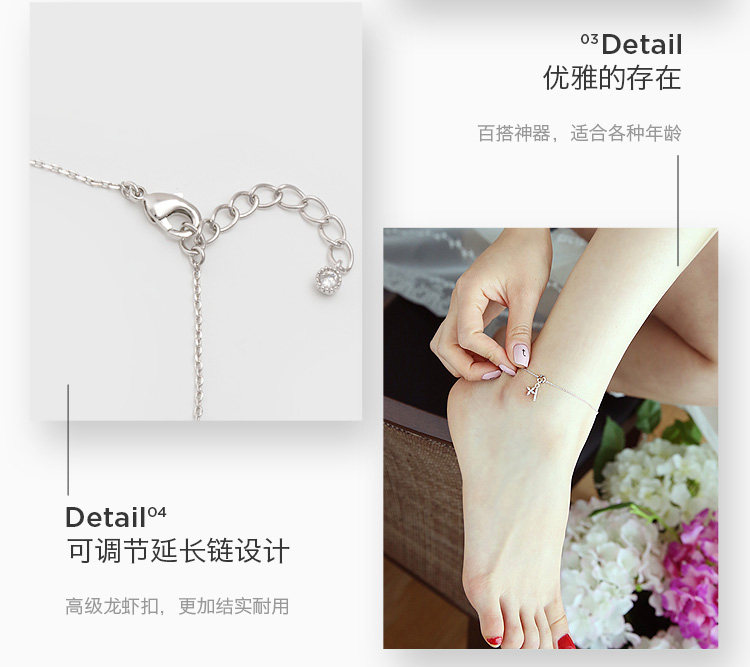 Bracelet de cheville Femme OTHER   en Argenterie - Ref 3102039 Image 17