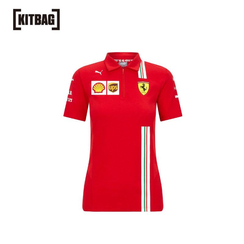 F1 Racing Ferrari Team 2020 Racing Women Polo Shirt Sport Short Sleeve Top T-Shirt