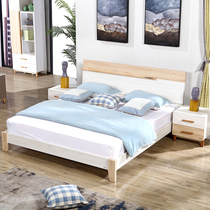 Good view Master bed Modern simple 1 8-meter double bed Small apartment 1 5-meter Economy Nordic bed High box bed
