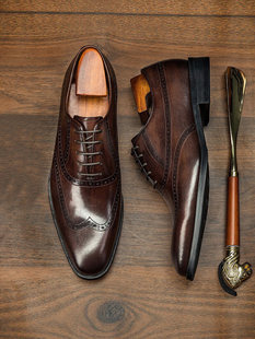 Модные мужские туфли броги, британские дышащие деловые деловые кожаные туфли, старинные мужские туфли из натуральной кожи с резной резьбой, оксфорды ручной работы