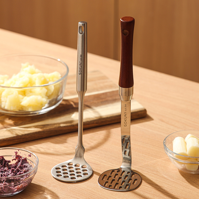 英国製 316 ステンレス鋼 マッシュポテトプレス 304 プレッサー マッシュエッグ 食品粉砕ツール スプーン