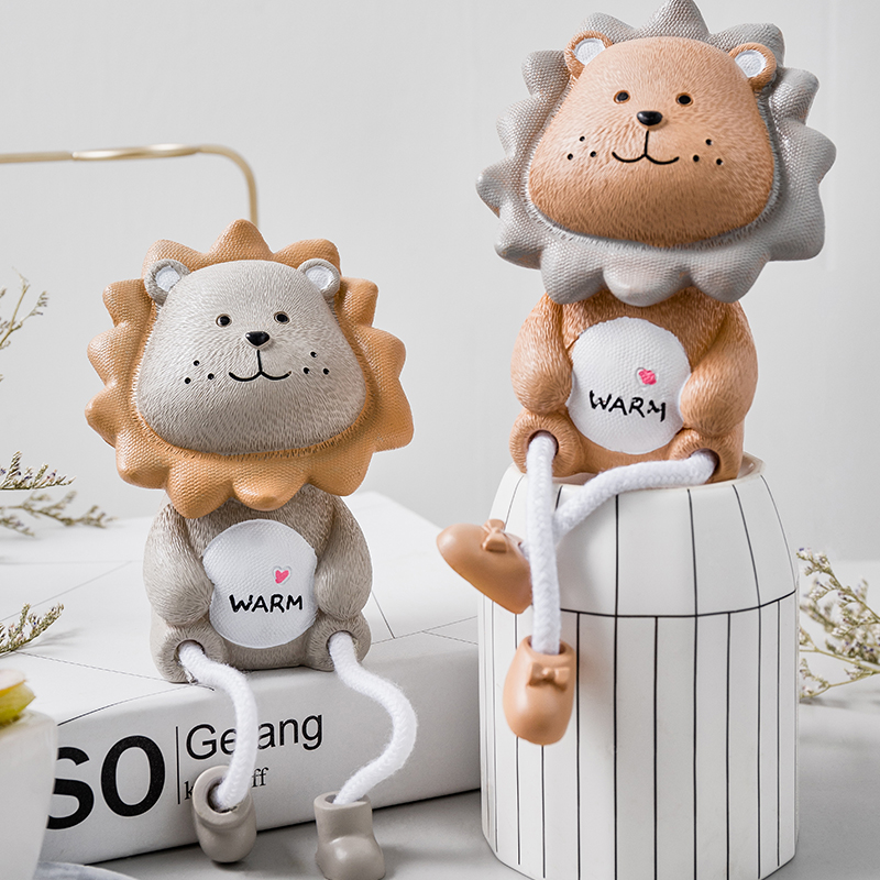 Little lion long legs hanging feet doll doll doll couple Children's ornaments A pair of boys bedroom bed cabinet cute