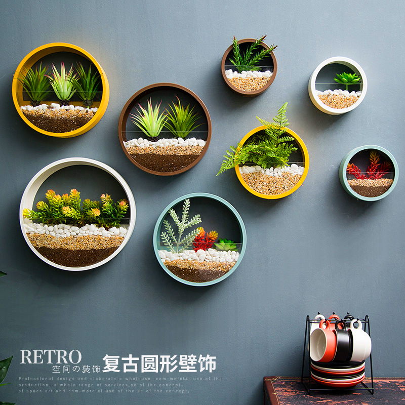 Nordic Home Dining Room Medecor House Wall Decoration Hanging Wall Green Planting Wall Wall-mounted Plant Creative Pendants