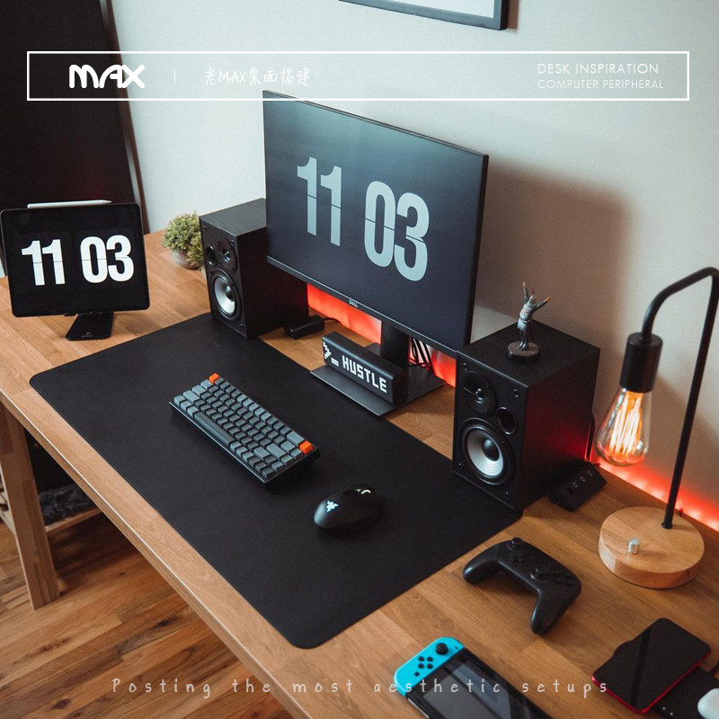 Fine leather grain solid color mouse pad leather book office computer desk pad keyboard pad oversized waterproof large size