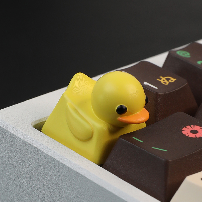 Unzip the Little Yellow Duck Personalized Keycap, Cute Mechanical Keyboard Keycap, Customized Creative Resin Single Keyboard Cap