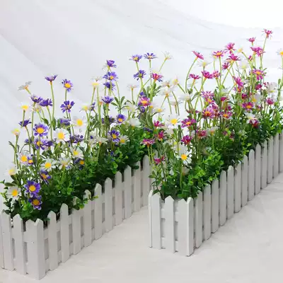 Simulation flower fake flower plastic flower desktop corner cover simulation green plant potted ornaments festival high fence flower set