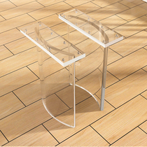 Transparent curved acrylic table legs custom dining table suspended table corner water ripple bracket support legs semicircular desk legs