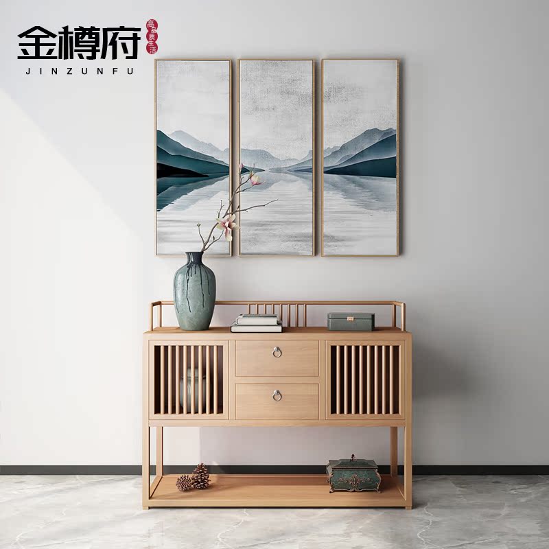 New Chinese style living room entrance table Entrance table Decorative cabinet Zen classical case A few walls for tables Simple and modern