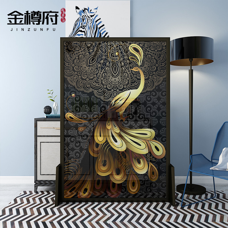 Modern Chinese screen partition living room fabric entrance Bedroom occlusion household hotel Sparrow seat screen small apartment type
