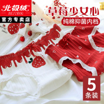 5 cotton underwear female antibacterial middle waist size Japanese simple High School cotton breathable girl student breifs