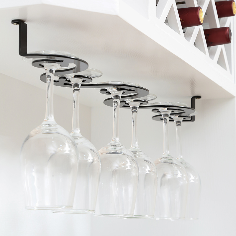 Wine cabinet decorated with high glass frame red glass rack hanging household powder hanging wine glass frame European-style wire