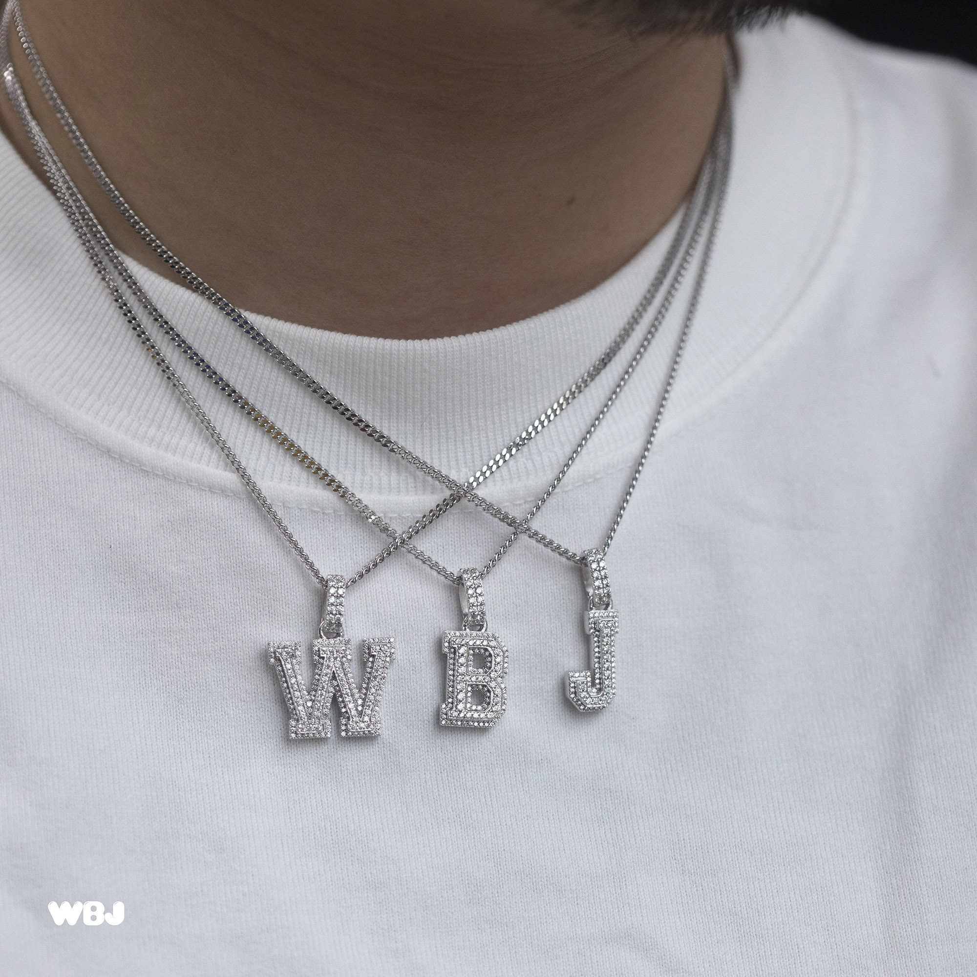 WBJ custom jewelry Small alphanumeric custom pendant Silver S925 silver gold-plated diamond-filled small pendant necklace