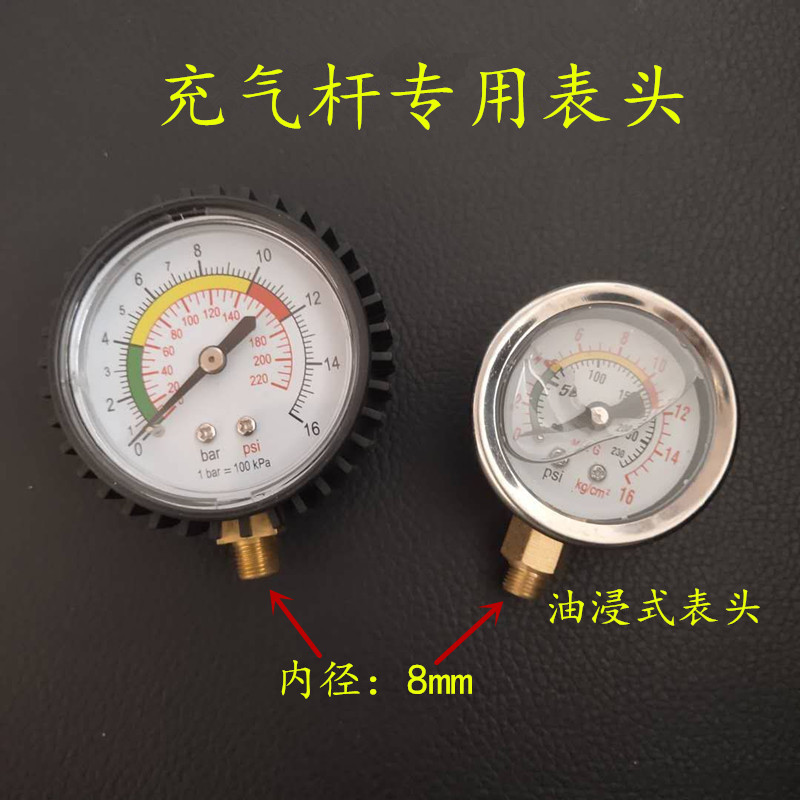 Oil-immersed anti-vibration vehicle tire pressure gauge tire pressure gauge tire gas rod special head high-precision head