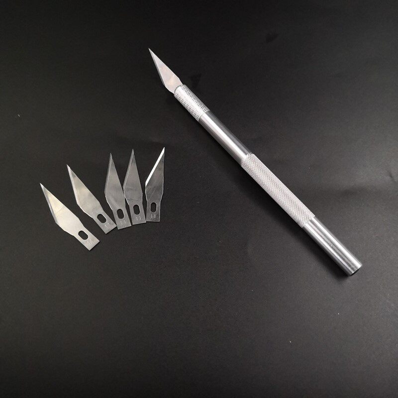 ( ) Thermal shrinkage carving knife aluminum rod insert wooden handle scribble model tool inscription