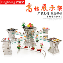  Hotel buffet Restaurant cold meal banquet European-style snack rack Sushi table display rack Stainless steel multi-function shelf