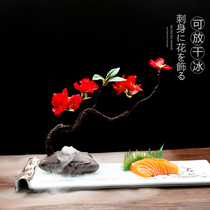 Hotel Cold Dish Small Swing Piece Vegetable Pint Body Tray Decorated with bright stall swing tray Decorative Fake mood upscale Decorative Flowers