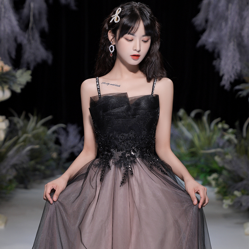 Black Evening Dress for Women, High-End Light Luxury, Niche Socialite, Birthday Party, Runway Show, Prom, Long Dress, Host Performance Outfit, Spring Black Evening Dress for Women, High-End Light Luxury, Niche Socialite, Birthday Party, Runway Show, Prom, Long Dress, Host Performance Outfit, Spring