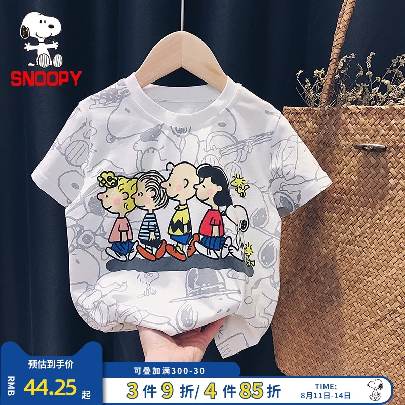 Nuby, Snoopy, детская футболка с коротким рукавом унисекс, летняя одежда, набор мультфильма