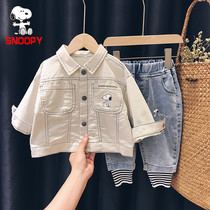 SNOOPY SNOOPY baby denim coat boy and boy 2021 new autumn 3 year old children Korean jacket