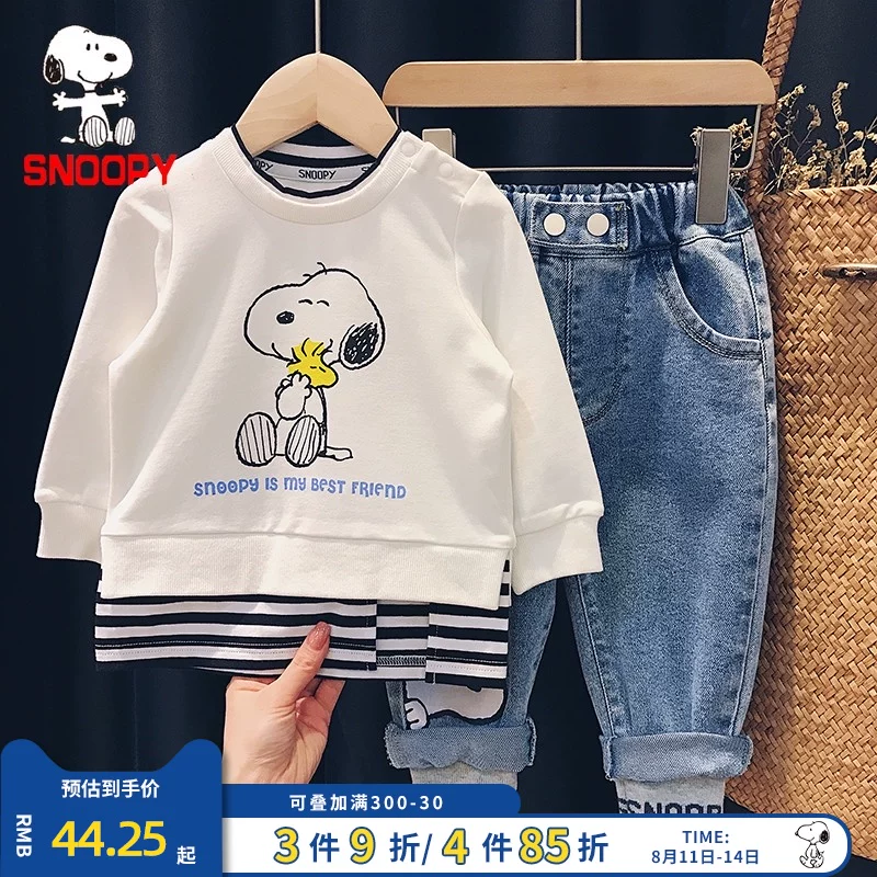 Nuby, snoopy, детский свитшот для мужчин и женщин, комплект, осень с длинными рукавами, западный стиль