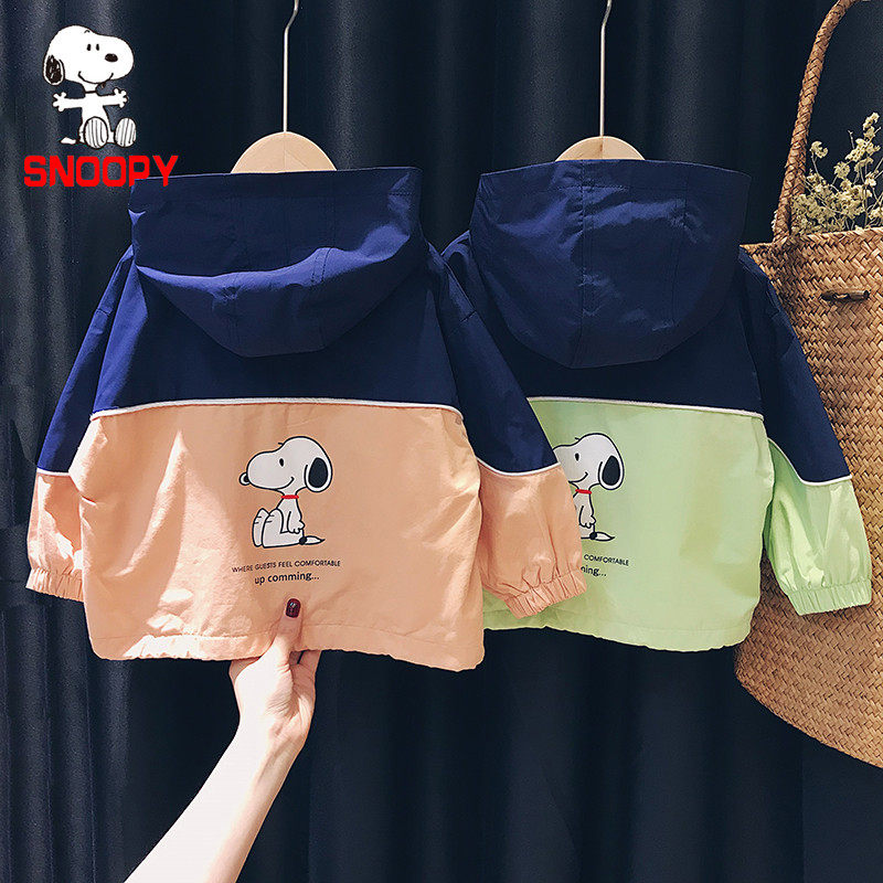Snorby SNOOPY baby Lianhood jacket male and female child 2022 new spring dress Children's ultra-foreign clique jacket