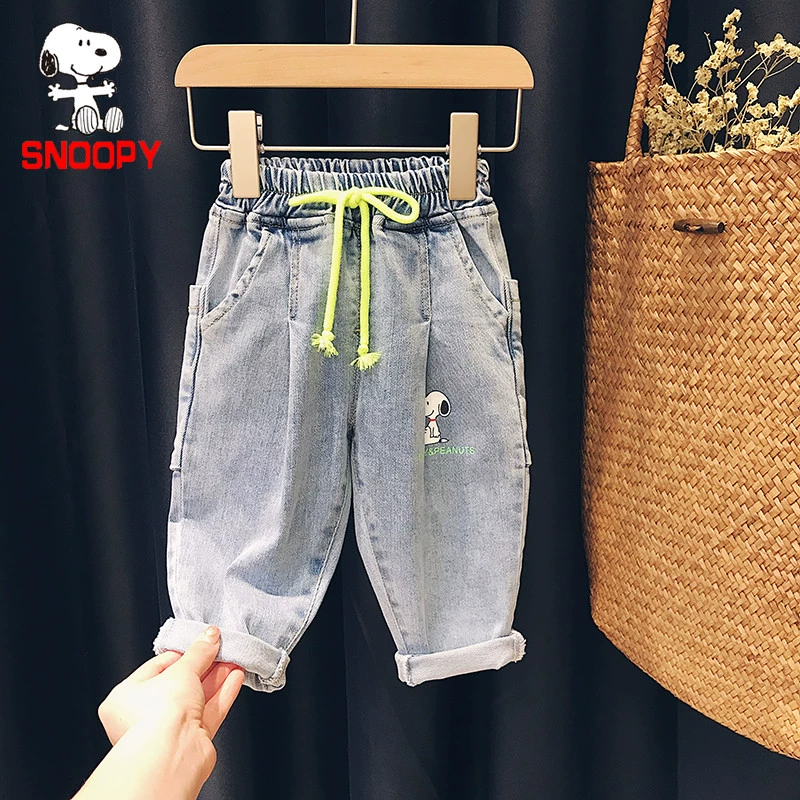 Snoopy / SNOOPY baby Hàn Quốc quần harem quần jean trẻ em 20 quần nam nữ mới mùa xuân và mùa thu - Quần jean