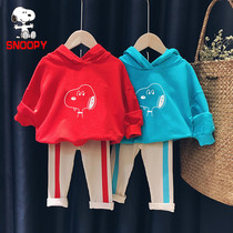 SNOOPY SNOOPY baby set 2021 autumn new childrens two-piece Korean version of clothes