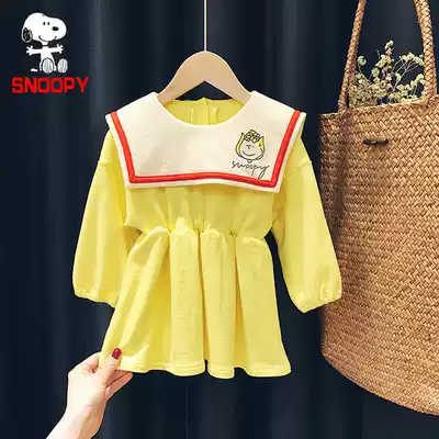 SNOOPY SNOOPY girl long sleeve dress 1 year old baby 2021 new autumn children Korean skirt