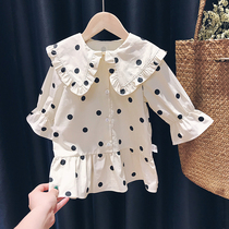 SNOOPY SNOOPY baby polo dress girl 2021 new autumn shirt dress children long skirt