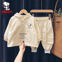 SNOOPY SNOOPY children Korean two-piece baby 2021 Spring and Autumn new male and female casual set