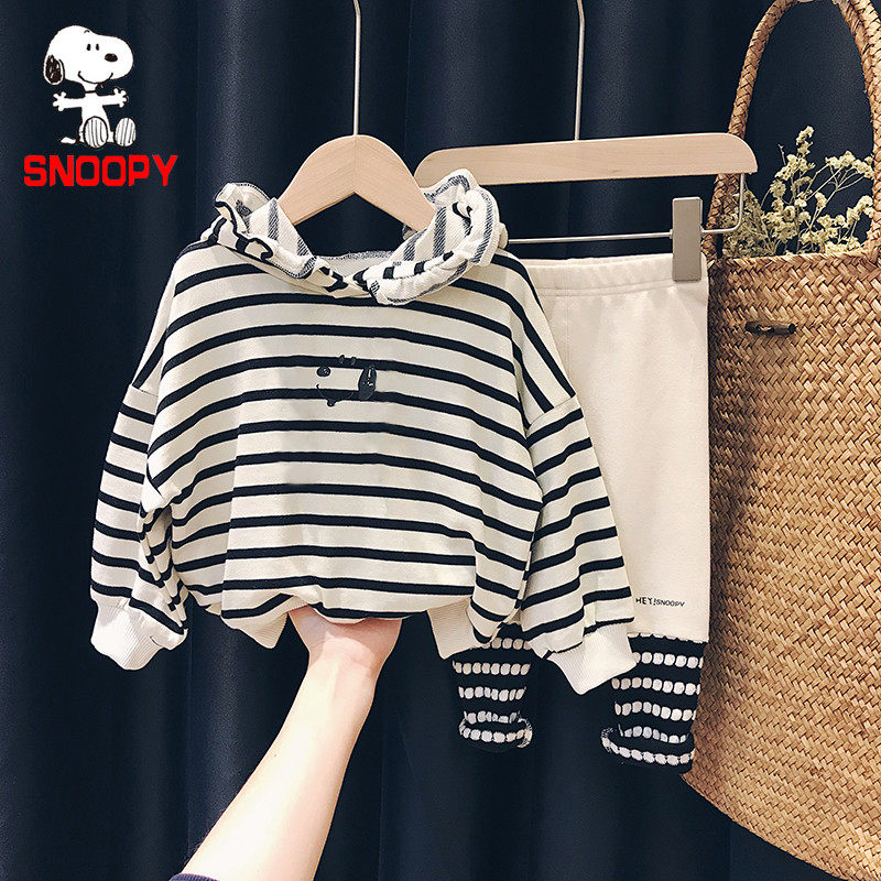 Snorby SNOOPY 1 year old baby even cap sports shirt male and female child 2022 spring new children casual blouses