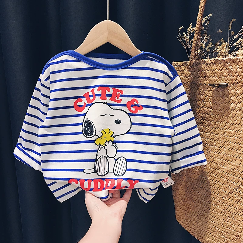 Nuby, snoopy, детская осенняя футболка для мужчин и женщин, западный стиль