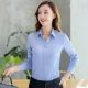 Chuyên nghiệp kinh doanh áo sơ mi đen tinh khiết V-cổ dài tay sửa chữa lớp dụng cụ áo cotton kích thước lớn