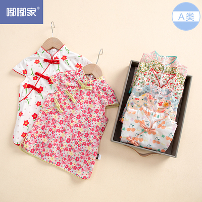 taobao agent Children's summer cheongsam girl's, cotton summer clothing, dress, Chinese style, flowered