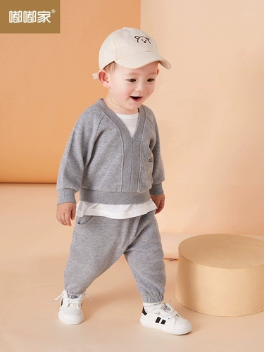 嘟嘟家 Детская весенняя толстовка для мальчиков, детский спортивный комплект, детская одежда